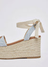 Liujo Donna Sandali zeppa in denim jacquard