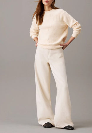 calvin klein MAGLIONE BOUCLE RIB C-NK RELAXED SWEATER da donna