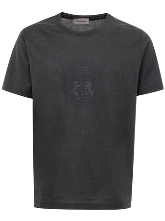 Corneliani T-Shirt in Cotone con Stampa Centrale da uomo
