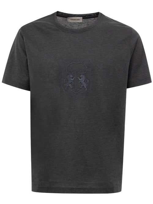 Corneliani T-Shirt in Cotone con Stampa Centrale da uomo