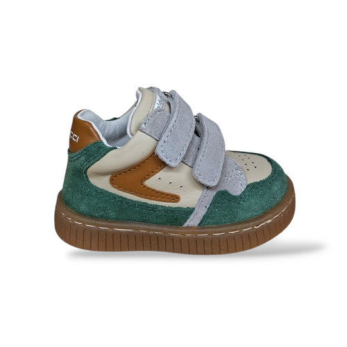 Scarpe Primi Passi Balducci Cita Pelle Verde Beige Camel Made in Italy Bambino