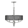 Lampadario Contemporaneo Ascher Acciaio Nichel Lucido Cristallo 3 Luci E14