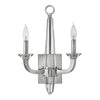Applique Industrial Nordico Ascher Acciaio Nichel Lucido Cristallo 2 Luci E14