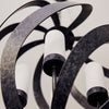 Lampadario Per Esterno Nordico Blacksmith Acciaio Nero Antico Vetro 4 Luci E14