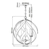 Lampadario Per Esterno Nordico Blacksmith Acciaio Nero Antico Vetro 4 Luci E14