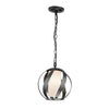 Lampadario Per Esterno Nordico Blacksmith Acciaio Nero Antico Vetro 1 Luce E27