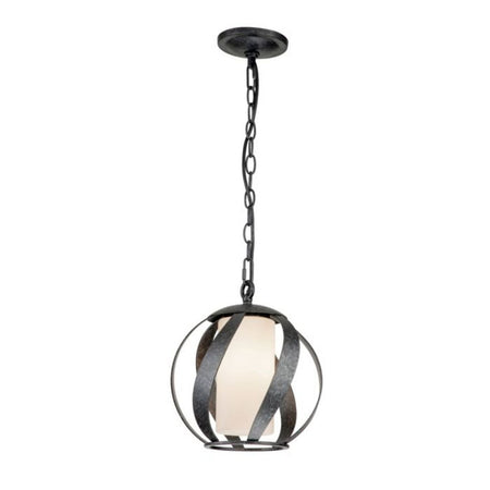 Lampadario Per Esterno Nordico Blacksmith Acciaio Nero Antico Vetro 1 Luce E27