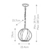 Lampadario Per Esterno Nordico Blacksmith Acciaio Nero Antico Vetro 1 Luce E27