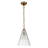 Sospensione Contemporanea Elmore Acciaio Ottone Brunito Vetro 1 Luce E27