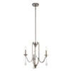 Lampadario Classico Karlee Acciaio Peltro Classico Cristallo 3 Luci E14