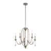 Lampadario Classico Karlee Acciaio Peltro Classico Cristallo 5 Luci E14
