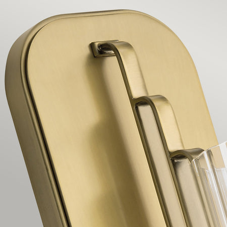 Applique Contemporanea Kimrose Acciaio Ottone Spazzolato Vetro 1 Luce E14