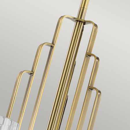 Lampadario Contemporaneo Kimrose Acciaio Ottone Spazzolato Vetro 6 Luci E14