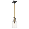 Applique Industrial Nordico Kitner Acciaio Ottone Vetro 1 Luce E27
