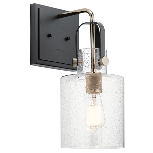 Applique Industrial Nordico Kitner Acciaio Nichel Lucido Vetro 1 Luce E27