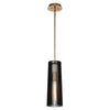 Sospensione Contemporanea Linara Acciaio Nero Ottone Naturale Ottone 1 Luce E27