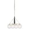 Lampadario Contemporaneo Marilyn Acciaio Nichel Lucido Vetro 4 Luci E27