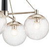 Lampadario Contemporaneo Marilyn Acciaio Nichel Lucido Vetro 4 Luci E27