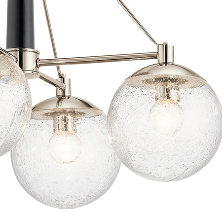 Lampadario Contemporaneo Marilyn Acciaio Nichel Lucido Vetro 4 Luci E27