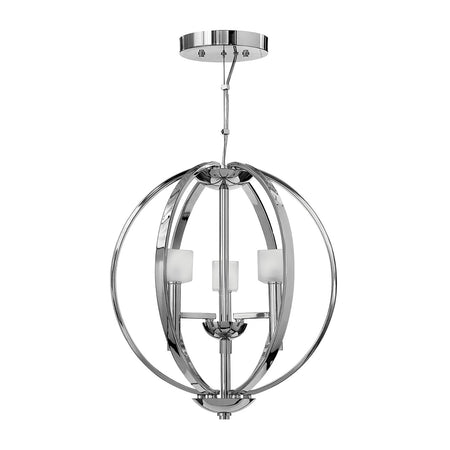 Lampadario Industrial Nordico Mondo Acciaio Cromo Lucido Vetro 3 Luci G9 3 Led