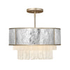 Lampadario Contemporaneo Reverie Acciaio Oro Champagne 4 Luci E14