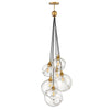 Lampadario Industrial Nordico Skye Acciaio Ottone Antico 6 Luci E27