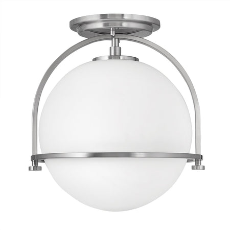 Plafoniera Industrial Nordica Somerset Acciaio Nichel Spazzolato 1 Luce E27