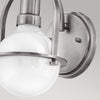Applique Industrial Nordico Somerset Acciaio Nichel Spazzolato Vetro 1 Luce E27