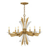Lampadario Industrial Nordico Vida Acciaio Oro Brunito 6 Luci E14