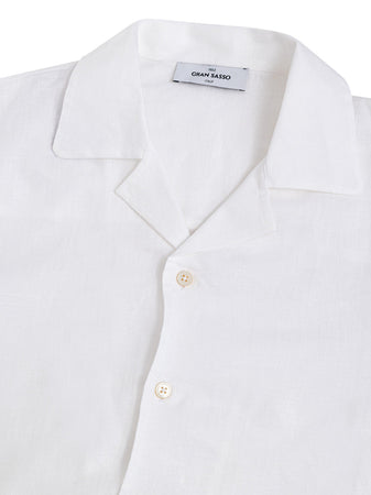 Gran Sasso Camicia Bianca in Lino da uomo