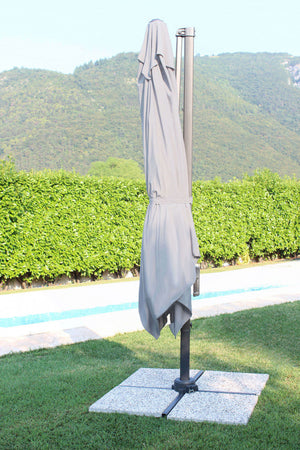 Ombrellone palo laterale "Newton" in alluminio verniciato da giardino e balcone