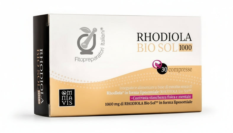 Rhodiola Bio sol1000 30cpr. Integratore alimentare a base di e.s. di rhodiola per contrastare la stanchezza fisica e mentale