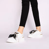 ToscaBlu Donna Sneakers Carol in pelle con fiocchi e perle colore bianco