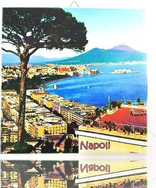 Quadretto Piastrella Decorativa Porta Fortuna Ceramica Cartolina Napoli Cornici e Portafoto Trade Shop italia - Napoli, Commerciovirtuoso.it