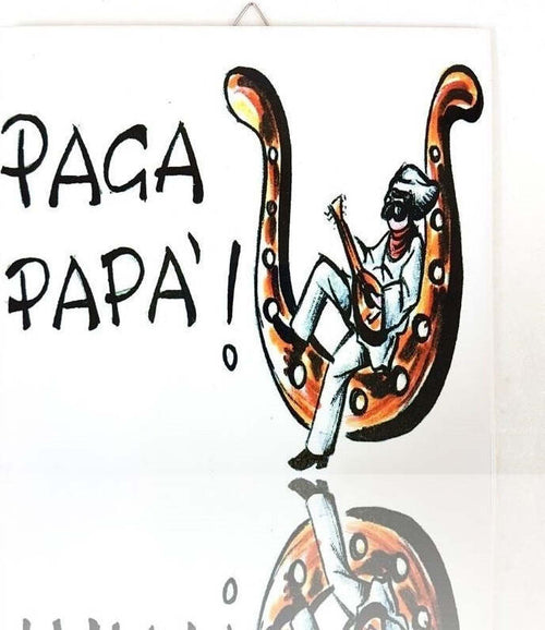 Quadretto Piastrella Decorativa Porta Fortuna Ceramica Paga Pap? Casa e cucina/Decorazioni per interni/Arte/Sculture/Sculture a parete Trade Shop italia - Napoli, Commerciovirtuoso.it