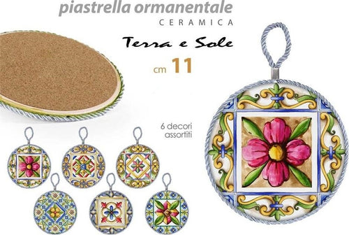 Quadretto Piastrella Ornamentale In Ceramica 11 Cm Terra E Sole 6 Decori 828911 Casa e cucina/Decorazioni per interni/Arte/Poster e stampe Trade Shop italia - Napoli, Commerciovirtuoso.it