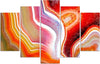 Quadri-Quadro-5-pezzi-Stampa-su-tela-Astrazione-colorata