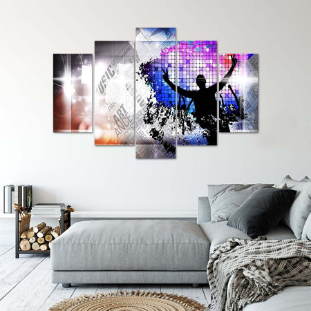 Quadri-Quadro-5-pezzi-Stampa-su-tela-Danza-Pop-Art