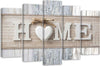 Quadri-Quadro-5-pezzi-Stampa-su-tela-Home-Cuore-tavole-di-legno-Vintage