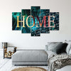 Quadri-Quadro-5-pezzi-Stampa-su-tela-Home-Sfondo-carta-da-parati-Blu