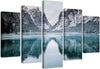 Quadri-Quadro-5-pezzi-Stampa-su-tela-Montagne-Lago-Paesaggio