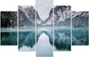 Quadri-Quadro-5-pezzi-Stampa-su-tela-Montagne-Lago-Paesaggio