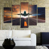 Quadri-Quadro-5-pezzi-Stampa-su-tela-Piano-del-tramonto