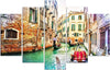 Quadri-Quadro-5-pezzi-Stampa-su-tela-Venezia-città-Italia