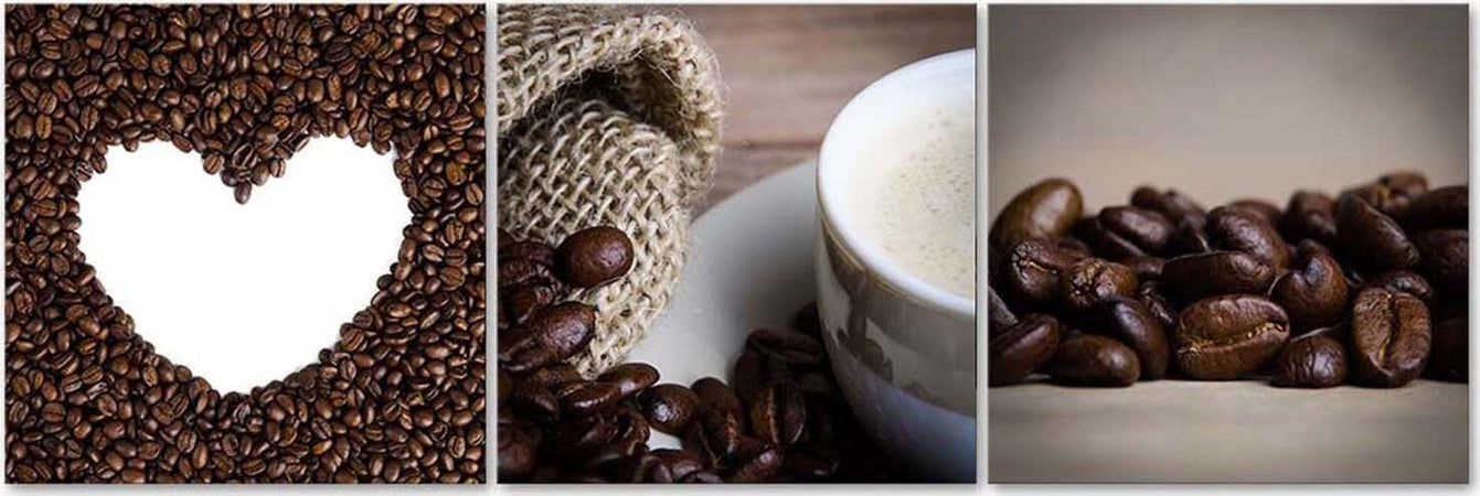 Quadri-Quadro-Multipannello-Cuore-di-chicco-di-caffè