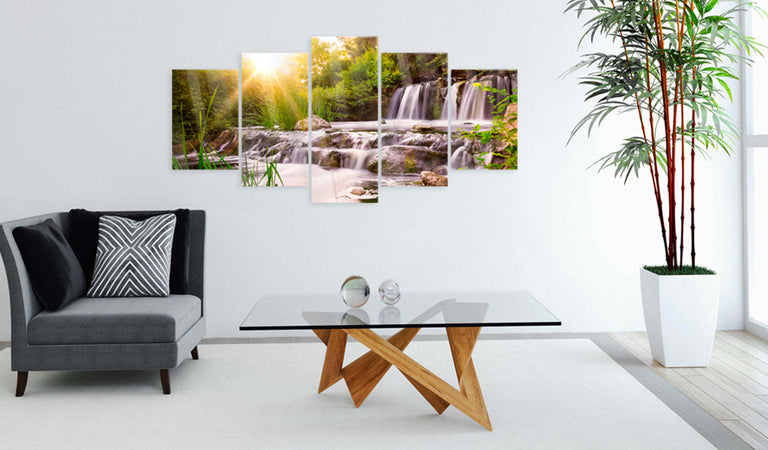 Quadri-su-vetro-acrilico-Forest-Waterfall-[Glass]