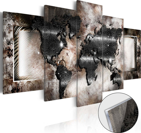 Quadri-su-vetro-acrilico-Graphite-Map-[Glass]