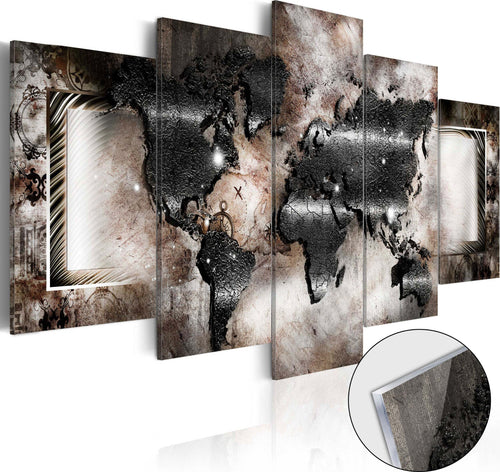 Quadri-su-vetro-acrilico-Graphite-Map-[Glass]