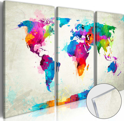 Quadri-su-vetro-acrilico-World-Map:-An-Explosion-of-Colours-[Glass]