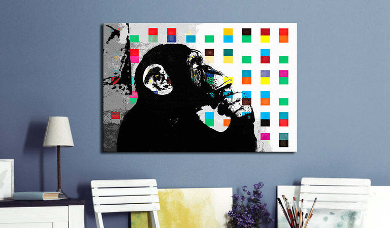Quadro-Banksy-The-Thinker-Monkey
